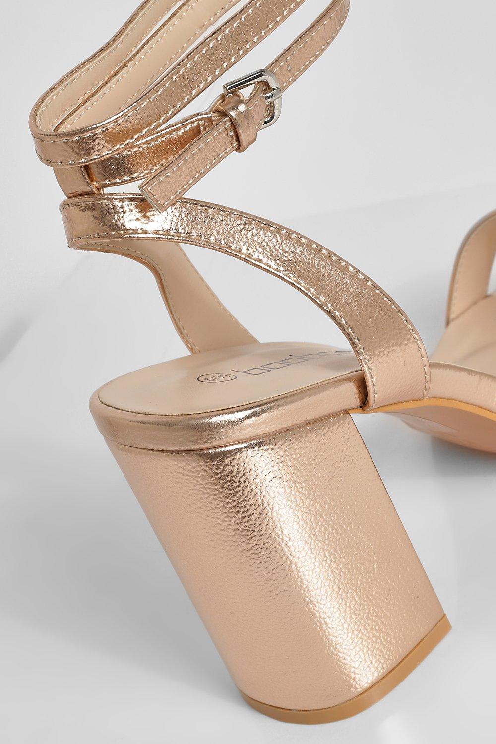 Rose gold store sandals wide fit